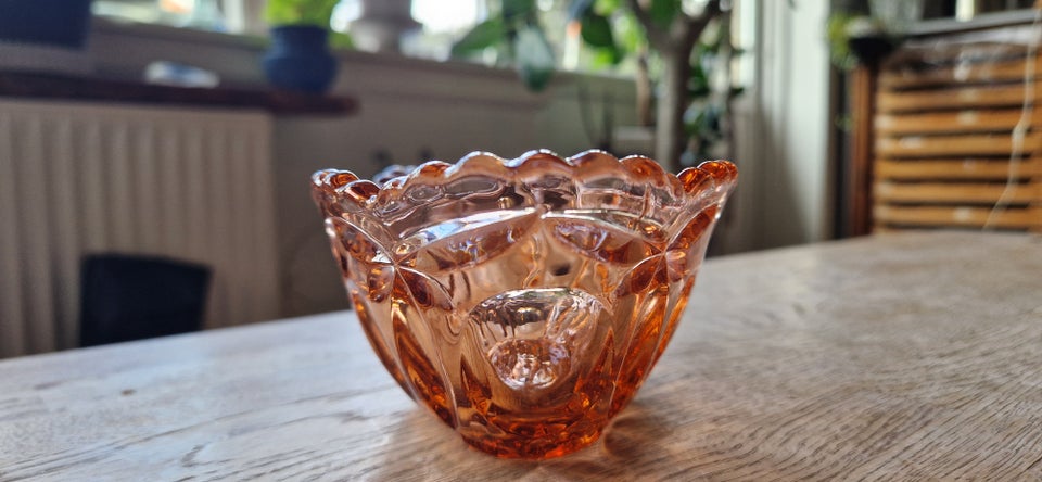 Glas Jardiniere rødlig amber