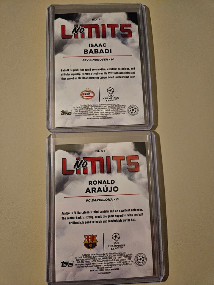 Samlekort, Topps No Limits 2 stk