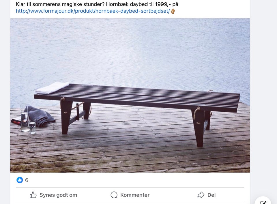 Daybed/solseng sort træ Hornbæk