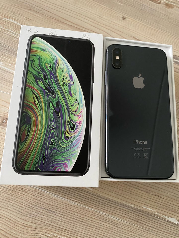 iPhone XS, 256 GB, sort