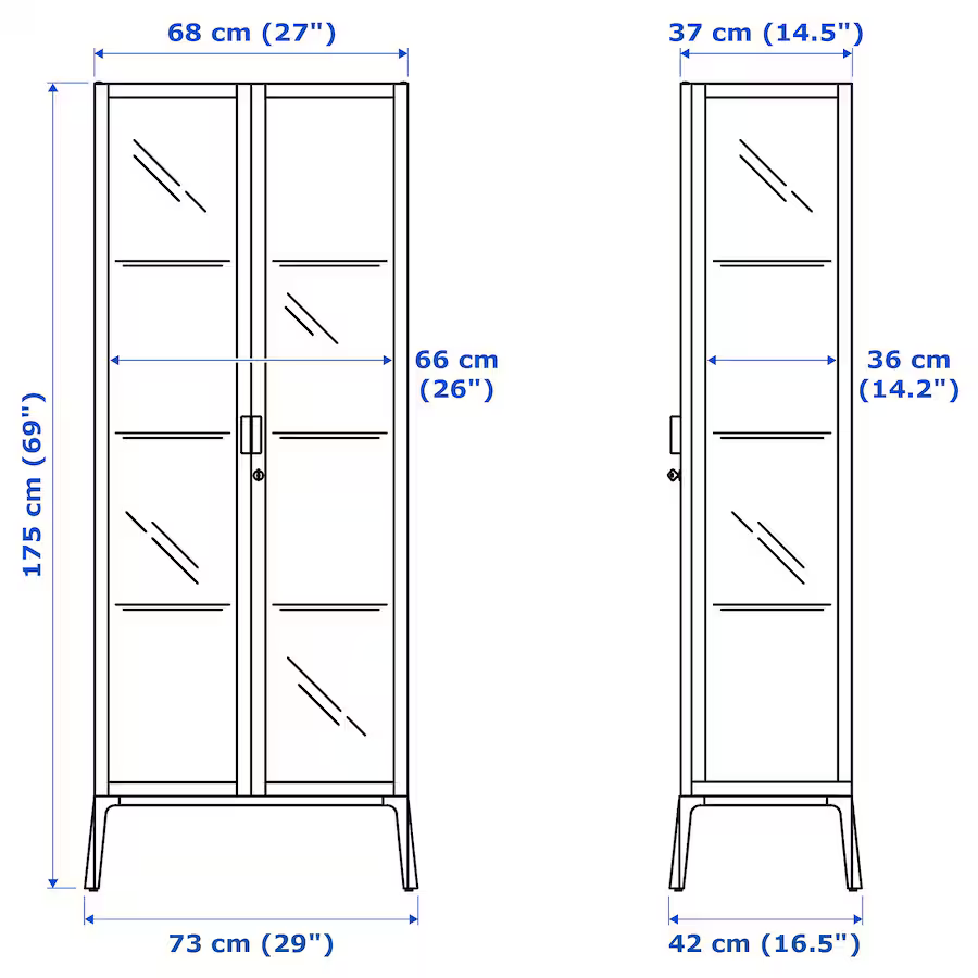 Vitrineskab, Ikea Milsbo