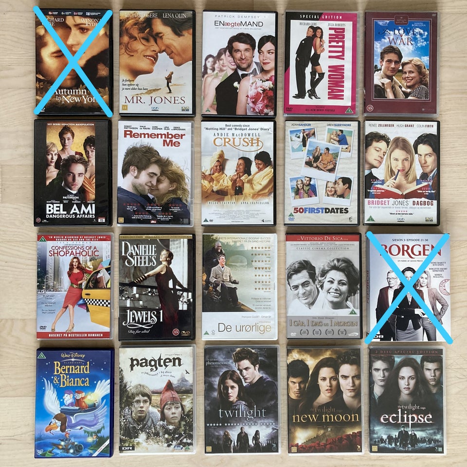 Diverse film sælges, DVD, romantik