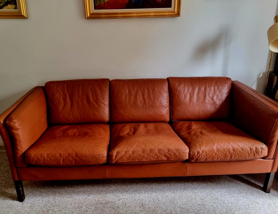 Sofa, læder, 3 pers.