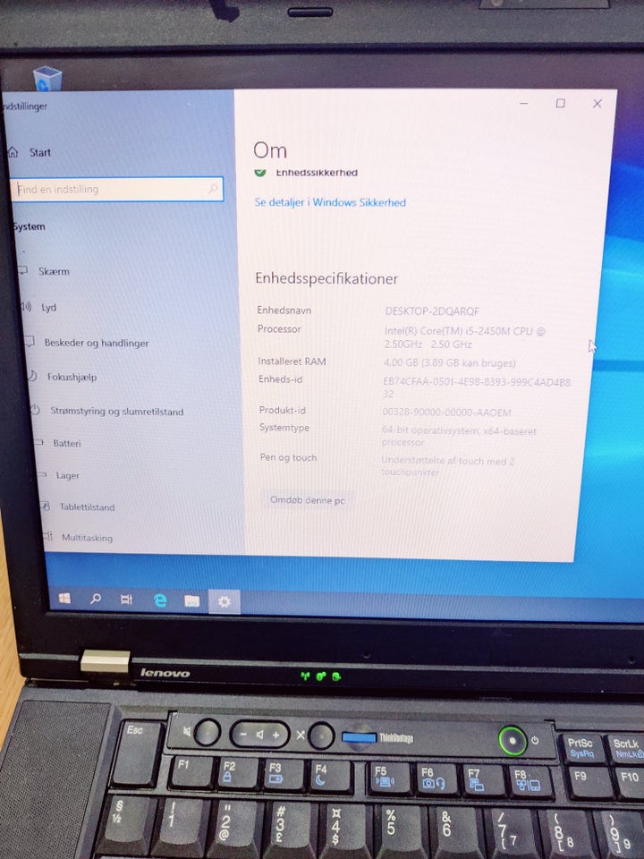 Lenovo T520, 2,50 GHz, 4 GB ram