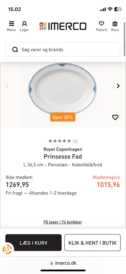 Porcelæn, Fad / serveringsfad,