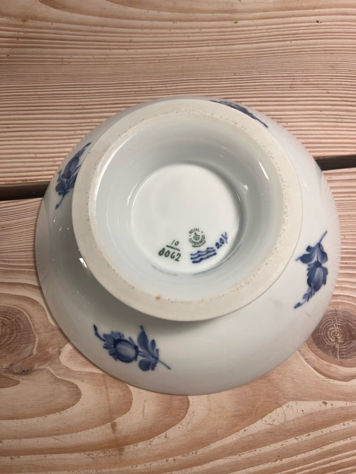 Porcelæn Blå blomst skål på fod