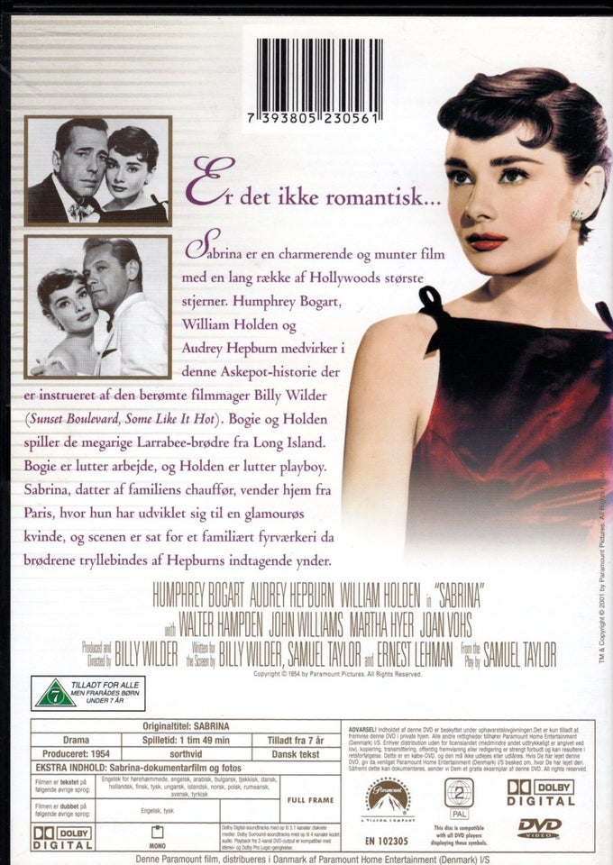 Sabrina, instruktør Billy Wilder,