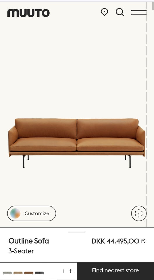 Sofa, læder, Muuto