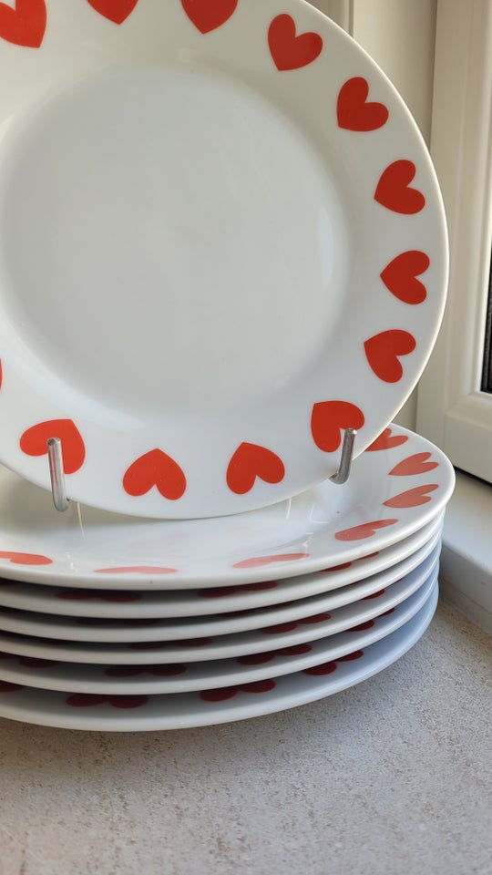 Porcelæn Tallerken x 7 HEARTS