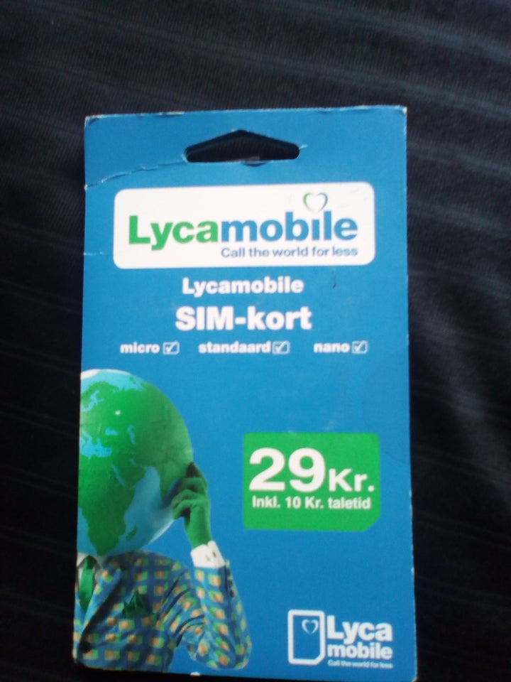 Andet mærke Lycamobile, SIM-kort