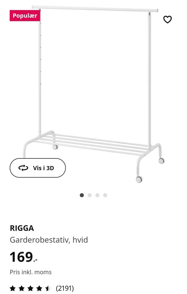 Tøjstativer x 2, Rigga Ikea