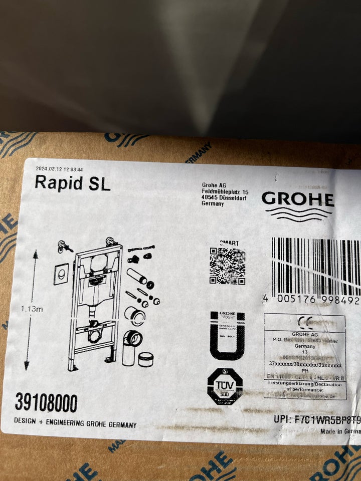 Cisterne, Grohe Rapid SL 113 cm