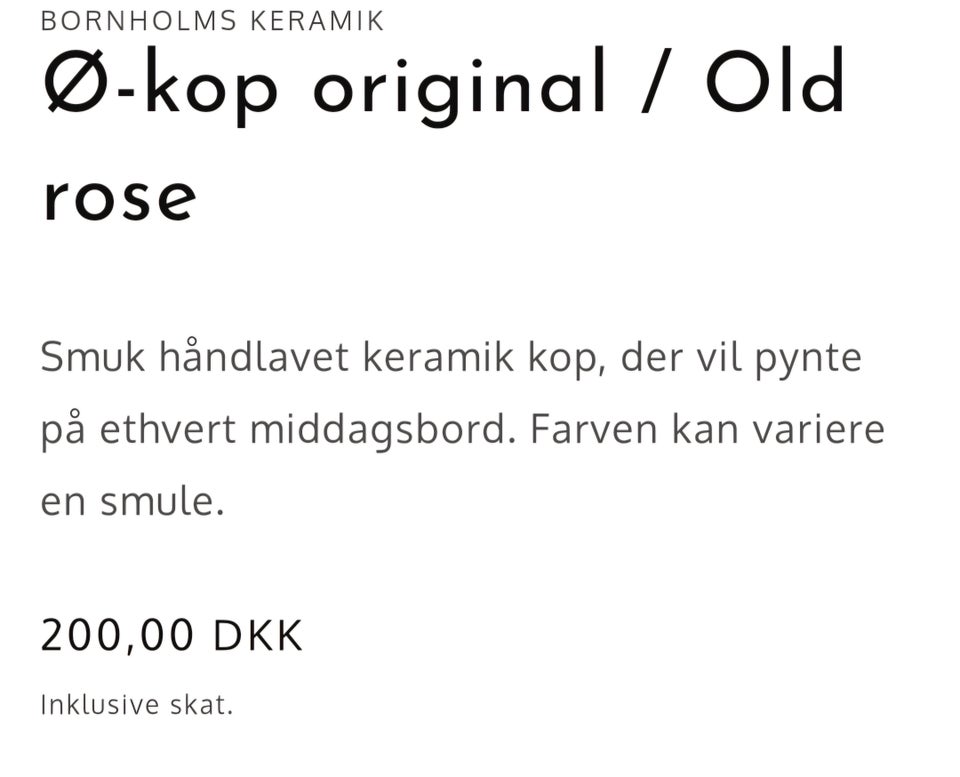 Keramik, Ø kop