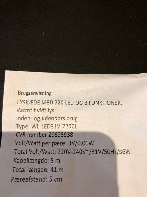 Lyskæde, Lyskæde 720 LED og 8