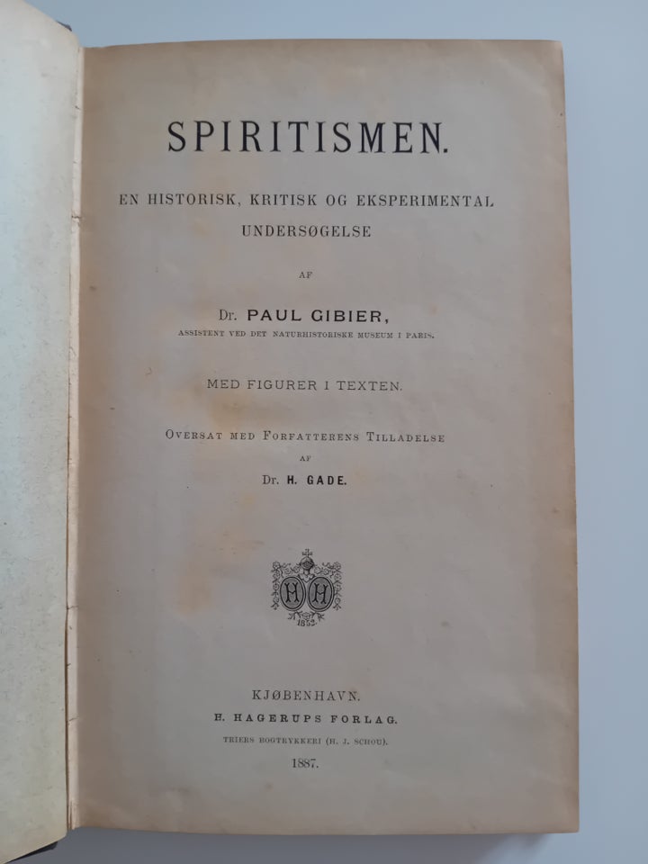 Spiritismen, Paul Gibier, emne: