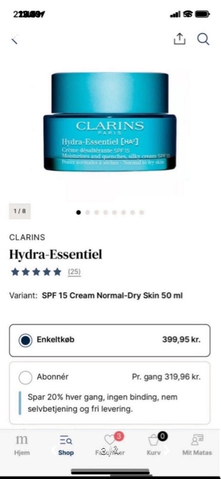 Ansigtspleje, CLARINS hudcreme ,