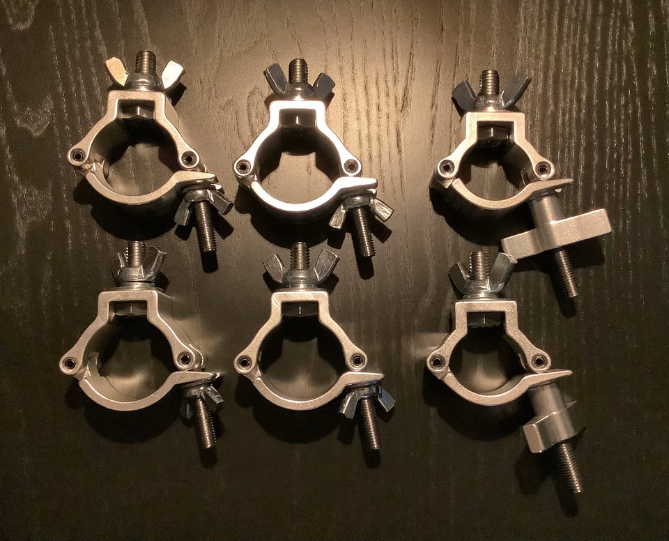 6 stk clamps. Ubrugte, Duratruss