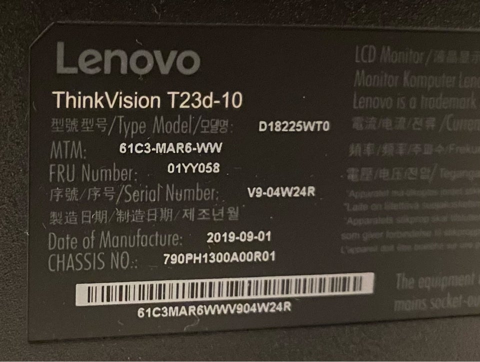 Lenovo fladskærm ThinkVision