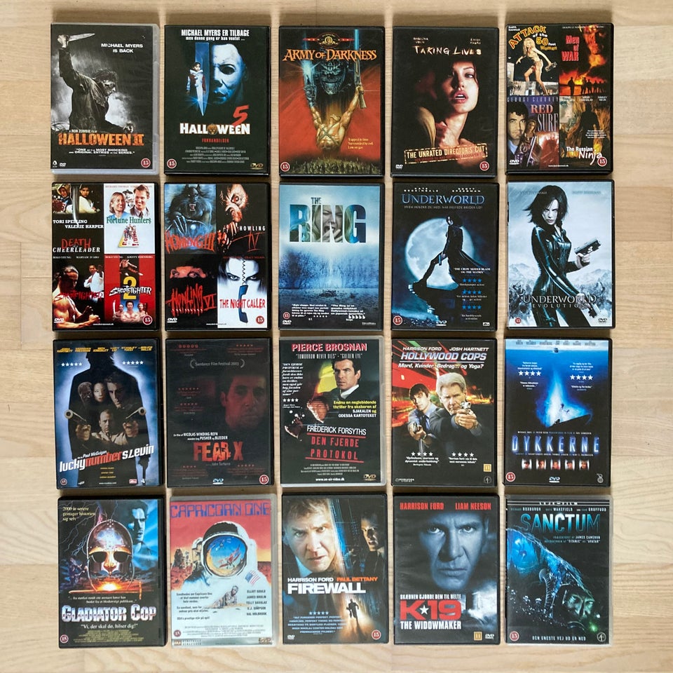 Diverse Film Sælges, DVD, gyser