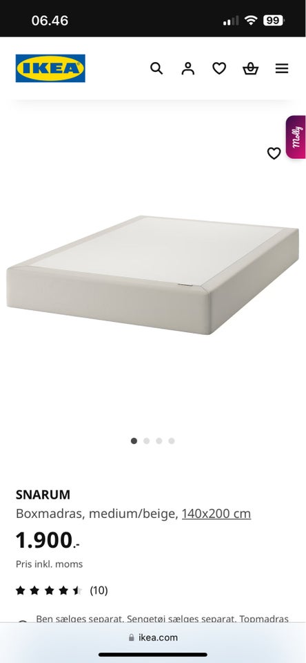 Dobbeltseng, Ikea, b: 140 l: 200