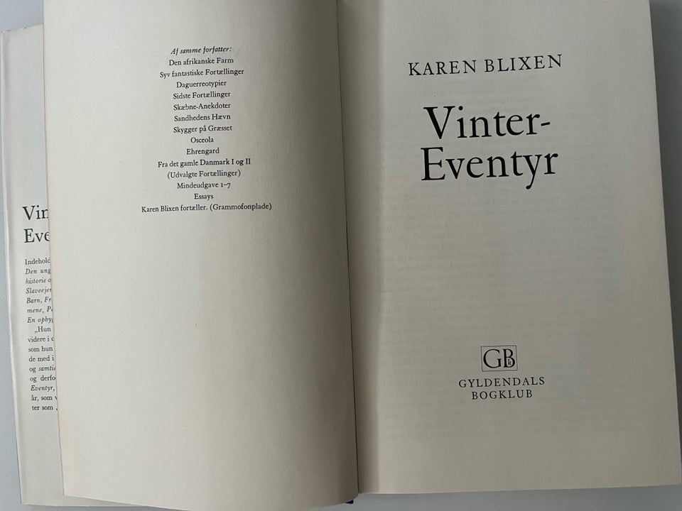 Et vintereventyr, Karen Blixen,