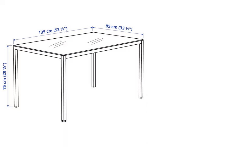 Spisebord, Ikea, b: 85 l: 135