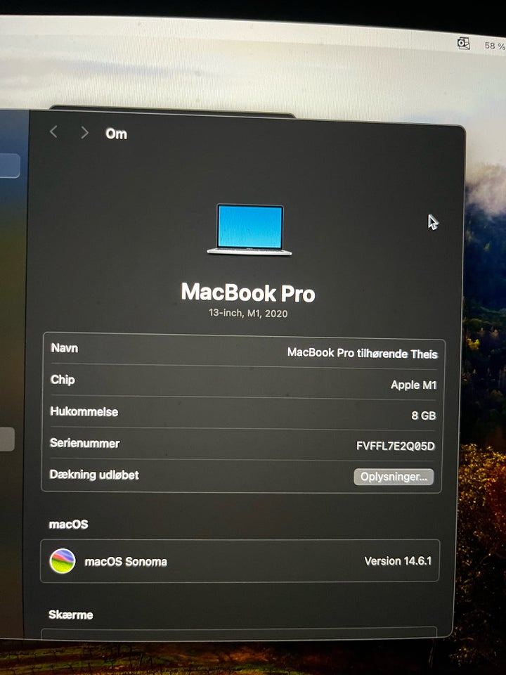 Andet mærke MacBook Pro 13” m1 2020,