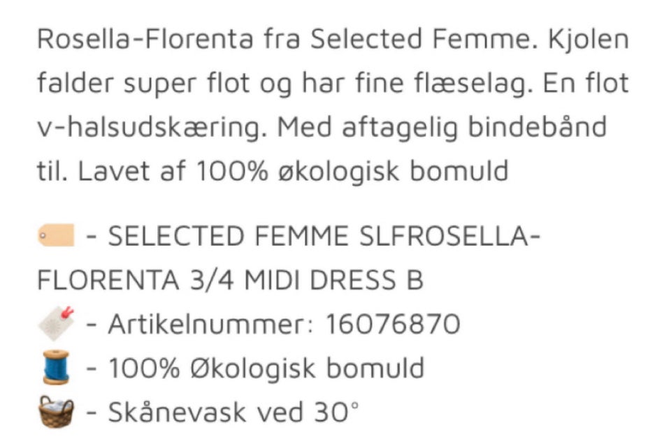 Anden kjole, Selected Femme, str. L