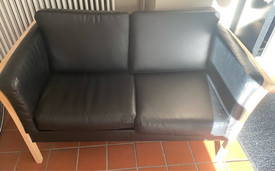 Sofa, læderlook, 2 pers.