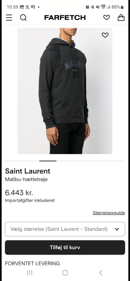 Hættetrøje Saint Laurent str L