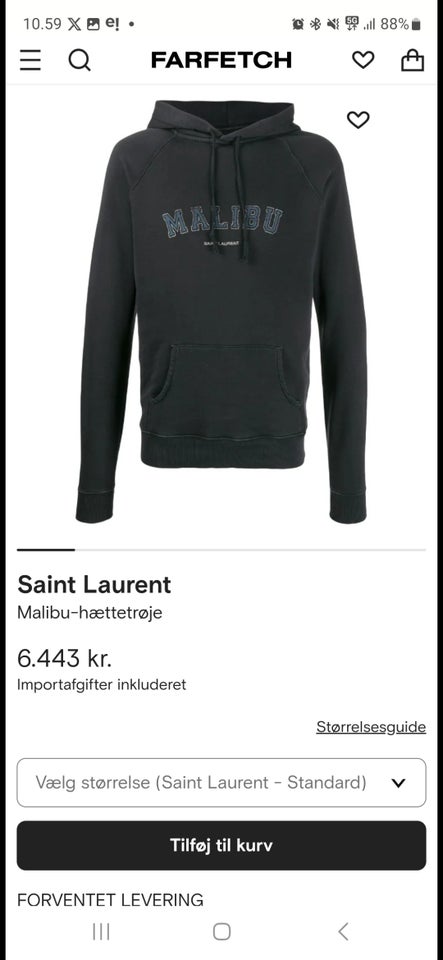 Hættetrøje Saint Laurent str L