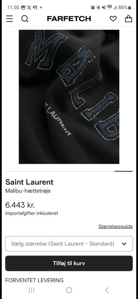 Hættetrøje Saint Laurent str L