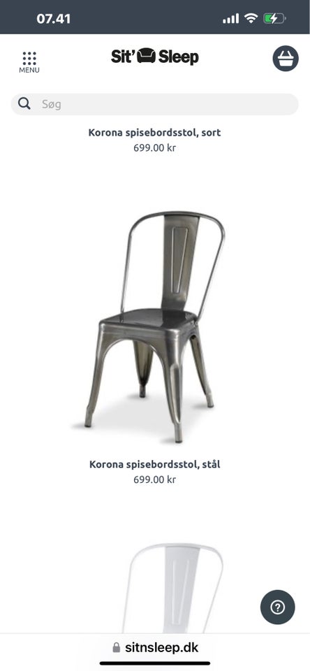 Spisebordsstol Metal  Korona fra