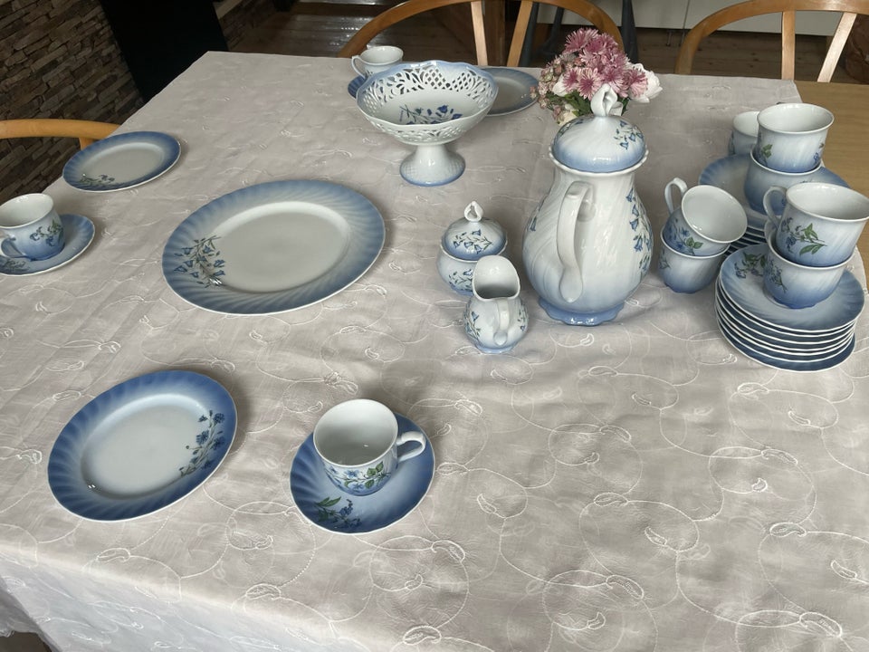 Porcelæn Kaffestel blå blomster 