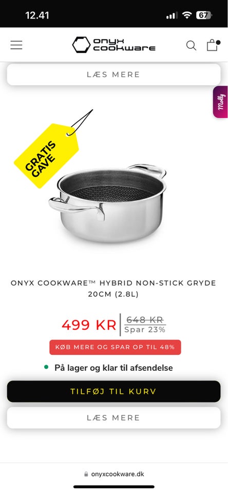 Gryder og pande, Onyx cookware