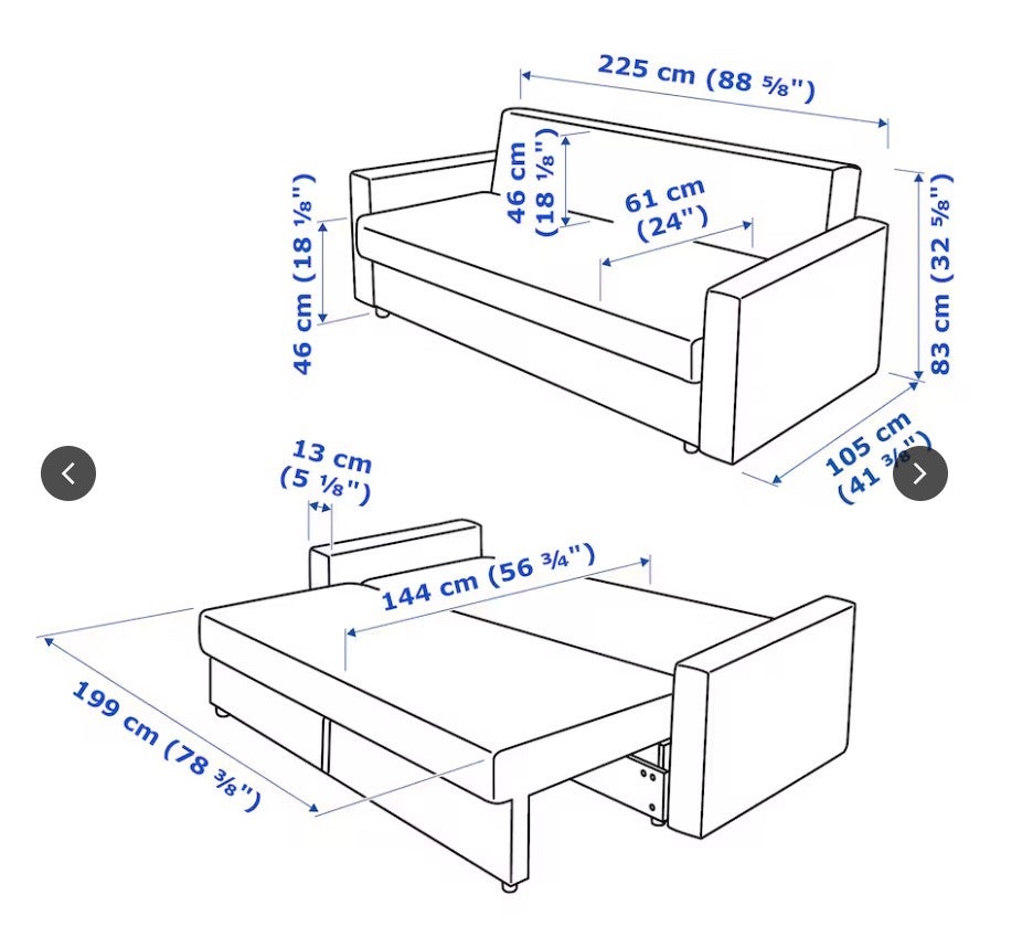 Sovesofa, stof, 3 pers.