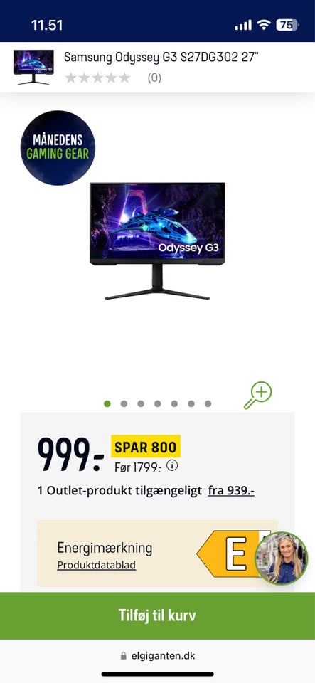 Samsung, fladskærm, S27G302 FHD