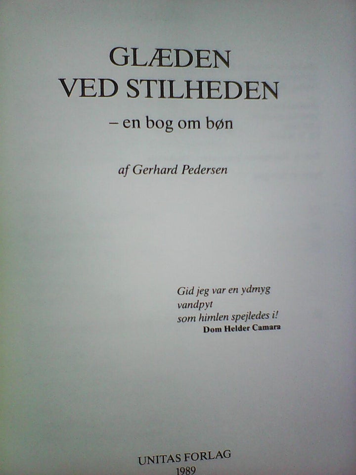 Glæden ved stilheden, Gerhard