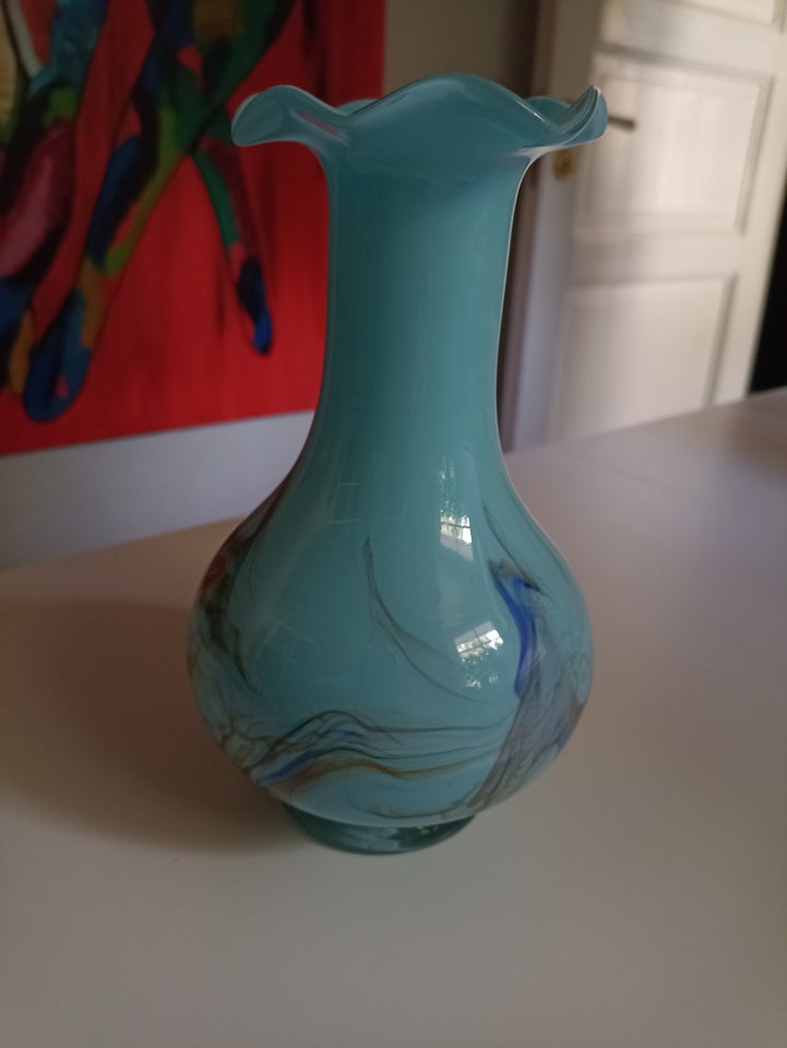 Glas, Flot Lyseblå vase