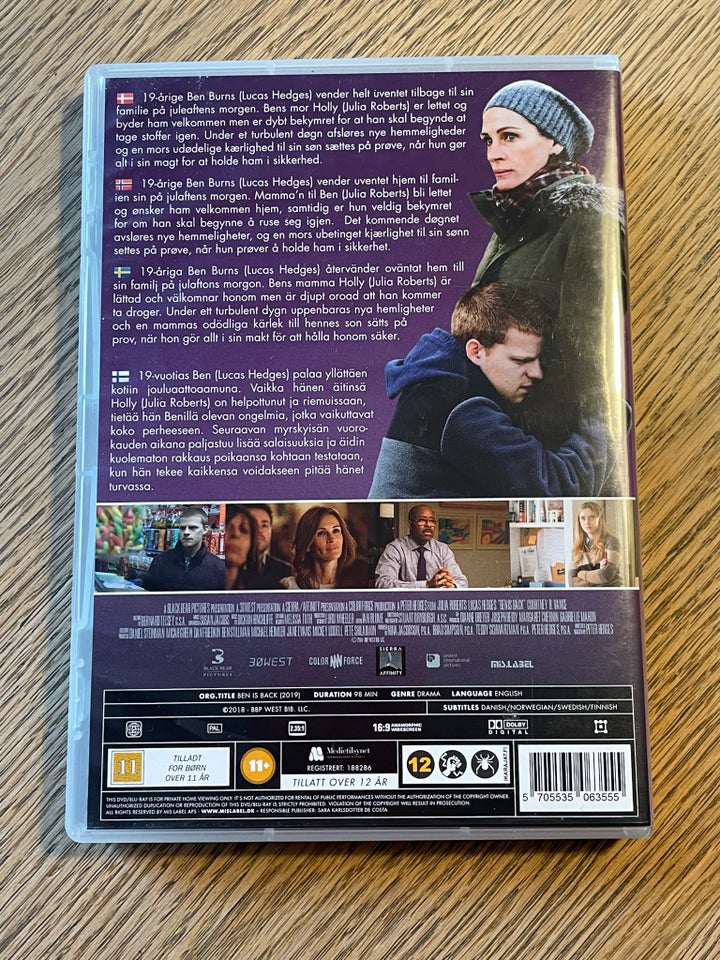 Ben Is Back, DVD, drama