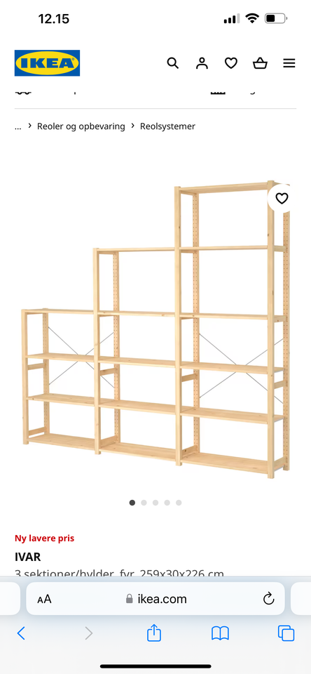 Ivar reolsystem fra IKEA