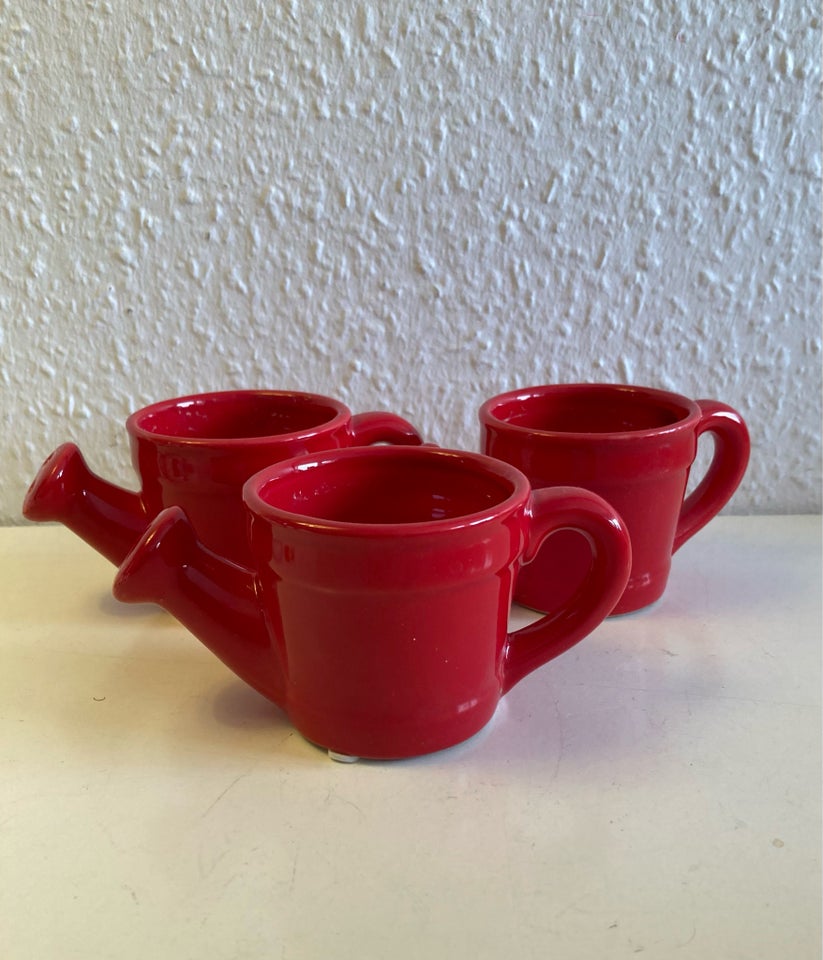 Keramik 3 røde vandkande krukker