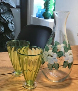 Glas Karaffel med håndmalede