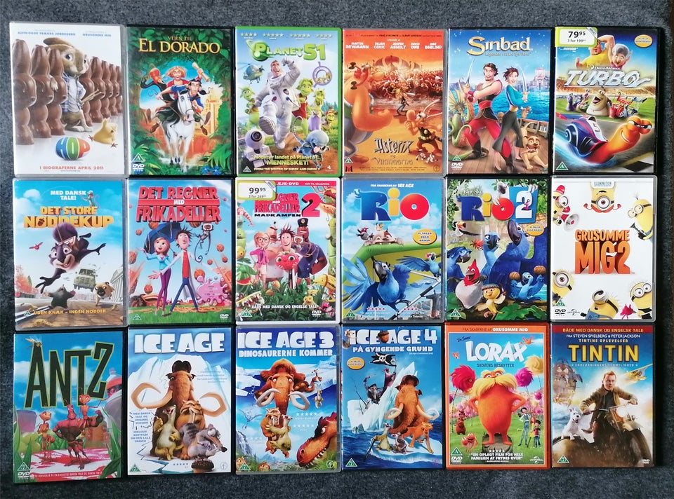 Diverse børnefilm, DVD, animation