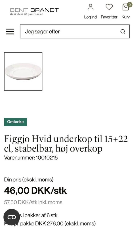 Porcelæn Kopper Figgjo