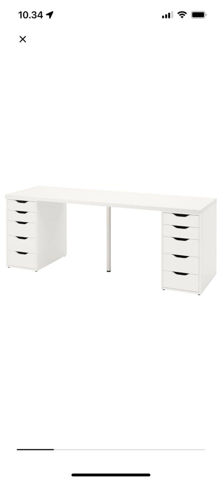 Skrivebord, IKEA, b: 200 d: 60 h: 73