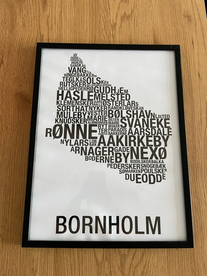 Plakat med ramme, motiv: Bornholm ,