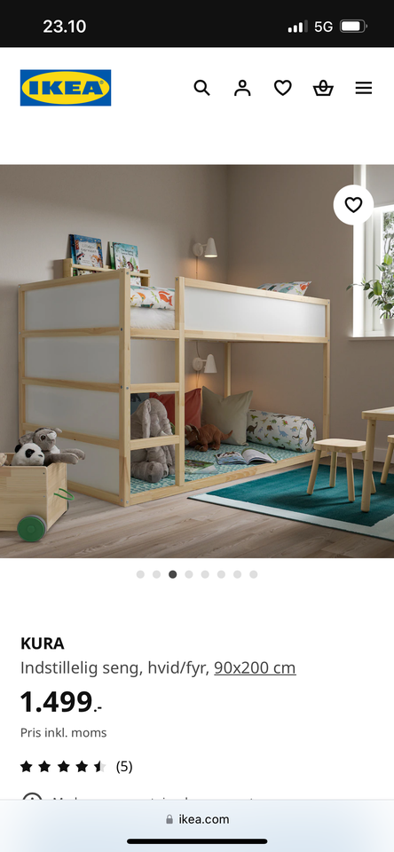 Køjeseng Kura Ikea seng b: 90 l: