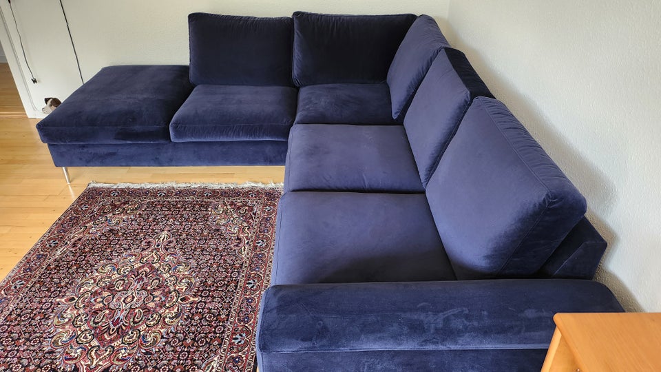 Hjørnesofa velour 5 pers