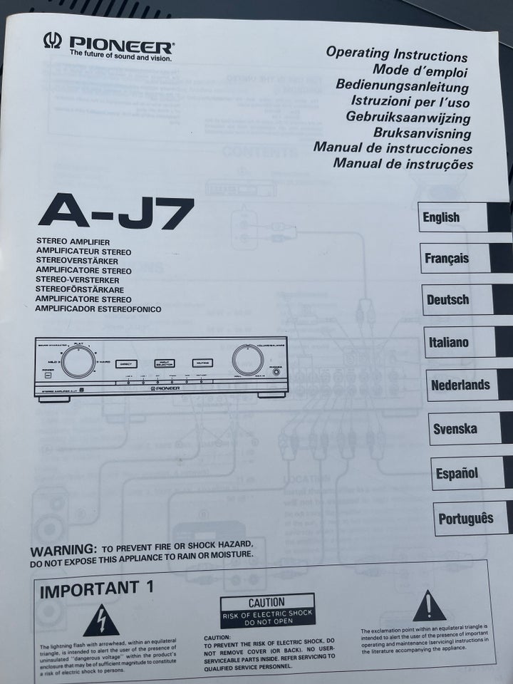 Forstærker Pioneer A-J7